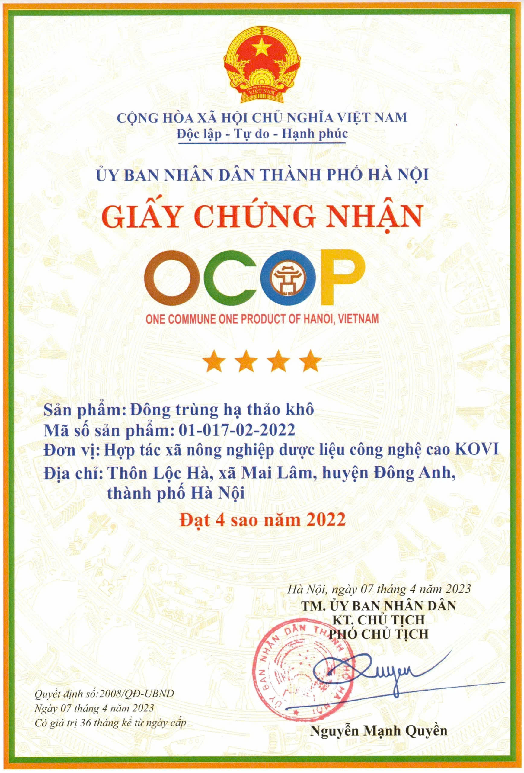 OCOP 4 Sao Hà Nội